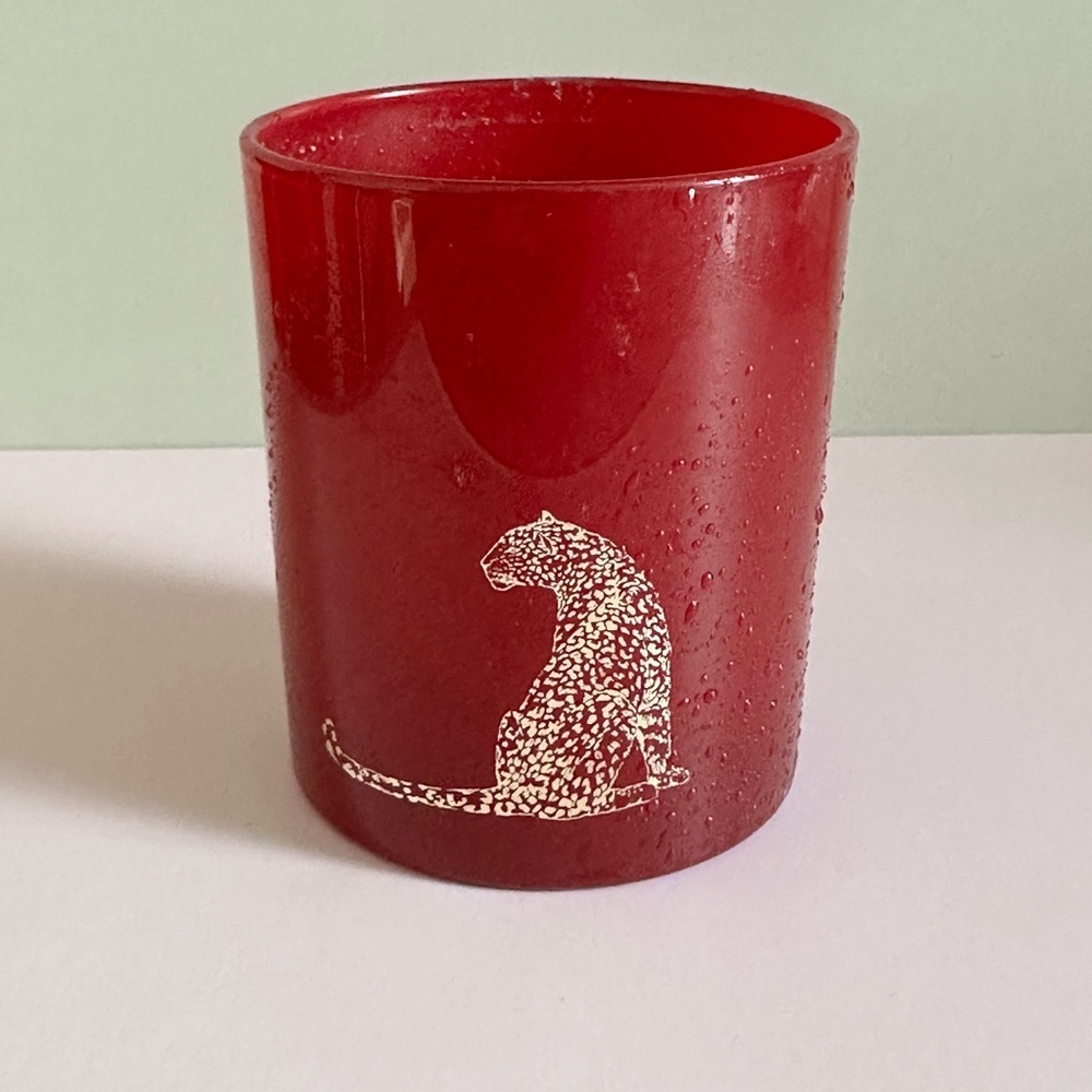 Red Cartier Leopard Print Candle Holder